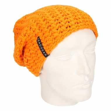 Basis wintermuts beanie oranje