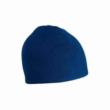Gebreide wintermutsen donkerblauw voor dames
