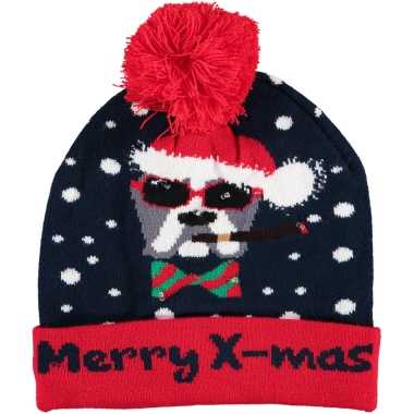 Kerstmis wintermutsen merry x mas met licht