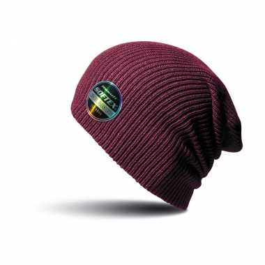 Softex beanie wintermuts in het aubergine paars