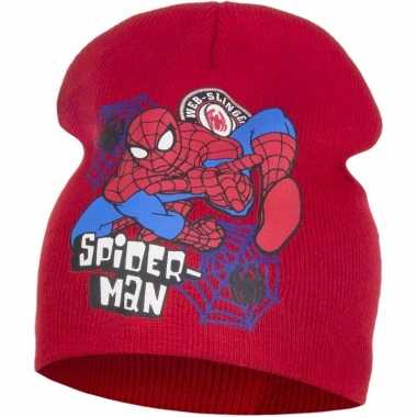 Wintermuts spiderman rood voor jongens