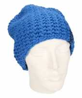 Basis wintermuts beanie aquablauw