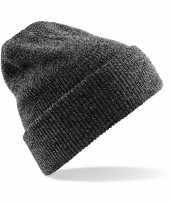 Heritage beanie wintermuts in het donkergrijs