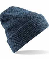 Heritage beanie wintermuts in het petrol blauw