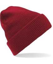 Heritage beanie wintermuts in het rood