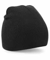 Pull on beanie wintermuts in het zwart