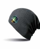 Softex beanie wintermuts in het antraciet grijs
