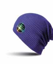 Softex beanie wintermuts in het paars